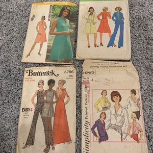 4 Vintage Butterick and Simplicity Patterns